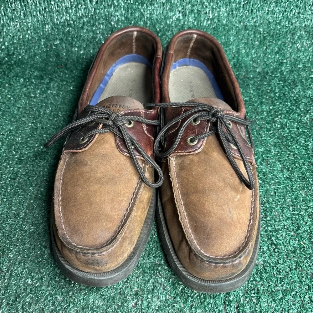 Sperry‎ Top Sider Brown Leather Nubuck Moccasin Boat Shoes Men's Size 12 M